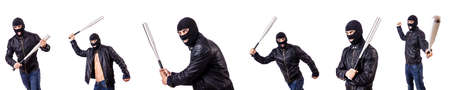 Male thug isolated on the white