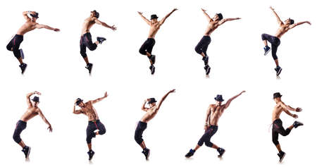 Ripped dancer isolated on the whiteの写真素材