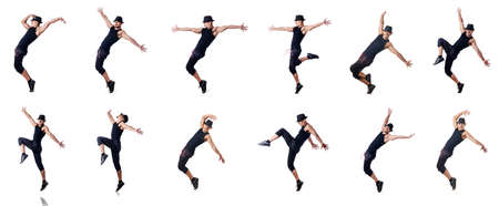 Muscular dancer isolated on whiteの写真素材