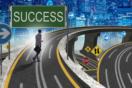 Businessman in business success conceptの写真素材