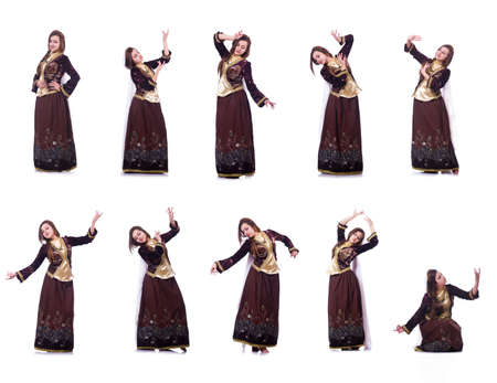 Young lady dancing traditional azeri danceの写真素材