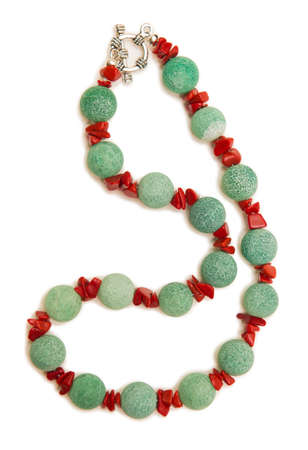 Elegant necklace isolated on white backgroundの写真素材