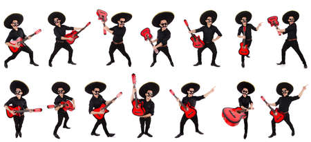 Funny mexican with sombrero hat