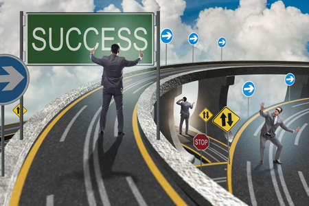 Businessman in business success concept