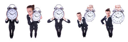 Funny businesswoman in collage setの写真素材