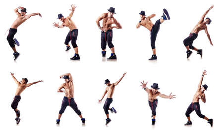 Ripped dancer isolated on the whiteの写真素材