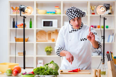 Food cooking tv show in the studio