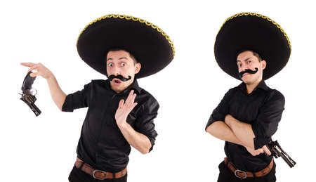 Funny mexican with sombrero hatの写真素材