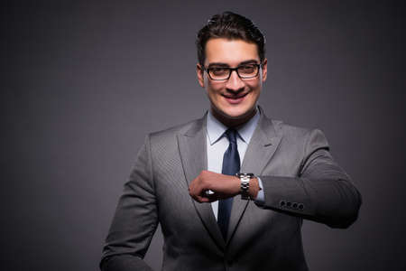 Businessman in time management concept