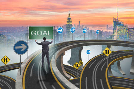 Business concept with goal metaphorの写真素材