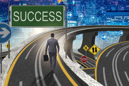 Businessman in business success conceptの写真素材