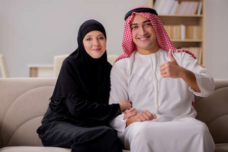 Pair of arab man and womanの写真素材
