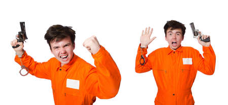 Funny prison inmate in concept