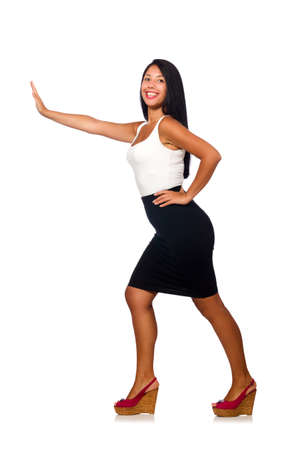 Nice woman model isolated on the white backgroundの写真素材