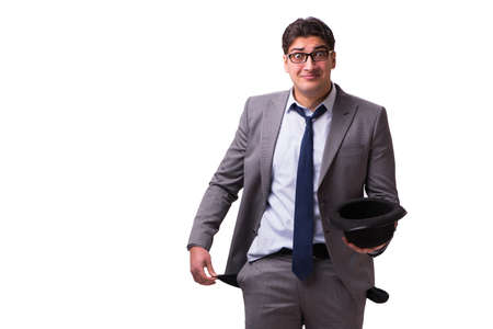 Bankrupt businessman isolated on white backgroundの写真素材