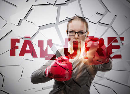 Businesswoman in failure business conceptの写真素材
