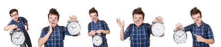 Student missing his studying deadlines on white