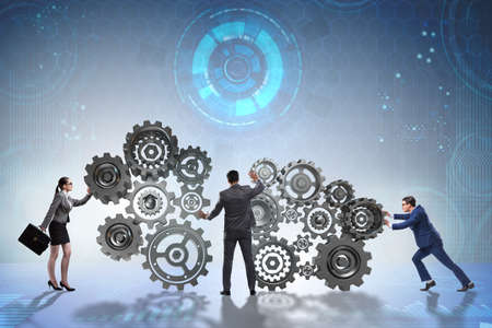 Teamwork concept with businessman and businesswomanの写真素材