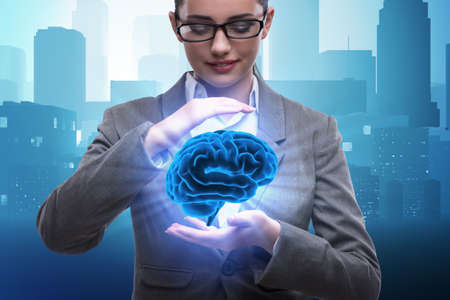 Businesswoman in artificial intelligence concept