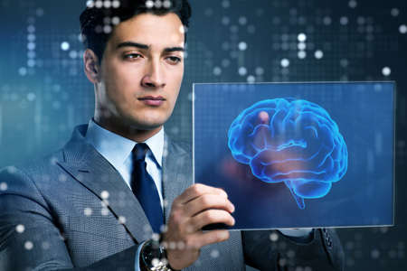 Businessman in artificial intelligence concept