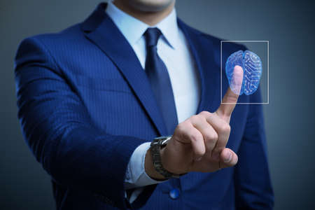 Businessman in artificial intelligence conceptの写真素材