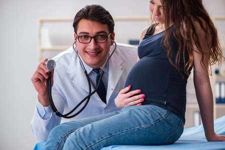 Doctor examining pregnant woman patient