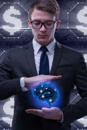 Businessman in artificial intelligence conceptの写真素材