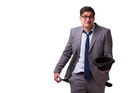 Bankrupt businessman isolated on white backgroundの写真素材