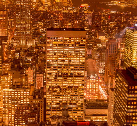 View of New York Manhattan during sunset hours