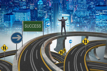 Businessman in business success concept