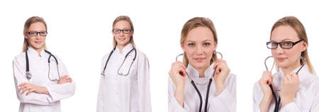 Woman doctor isolated on whiteの写真素材