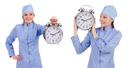Woman doctor missing her deadlinesの写真素材
