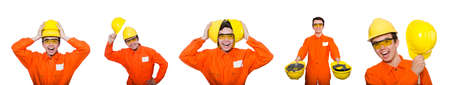 Industrial worker isolated on the white background