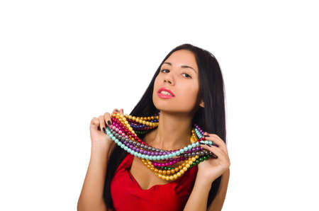 Nice woman model isolated on the white backgroundの写真素材