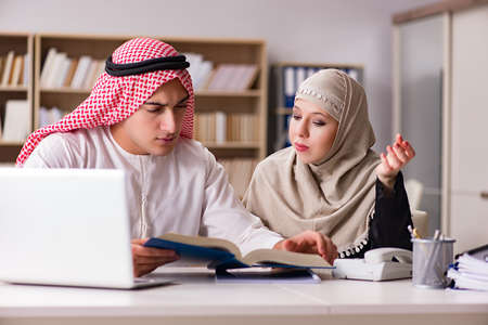 Pair of arab man and womanの写真素材