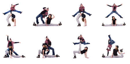 Pair of dancers dancing modern dancesの写真素材