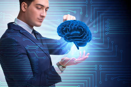 Businessman in artificial intelligence concept