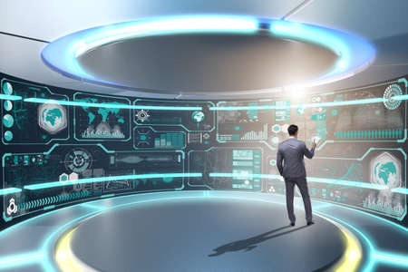 Businessman in global business concept