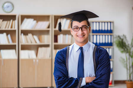 Young man graduating from university