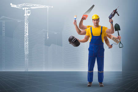 Jack of all trades concept with worker