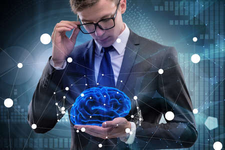 Businessman in artificial intelligence conceptの写真素材