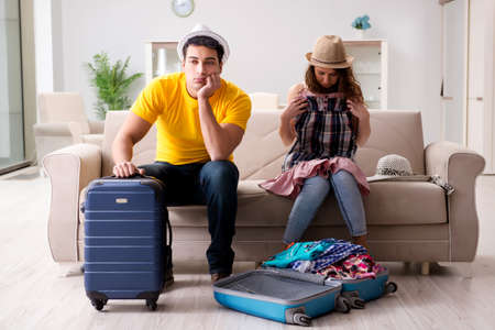 Family preparing the vacation tripの写真素材