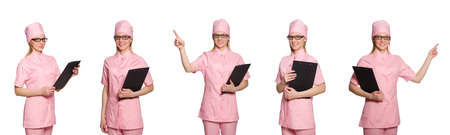 Woman doctor isolated on whiteの写真素材