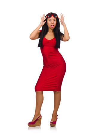 Nice woman model isolated on the white backgroundの写真素材