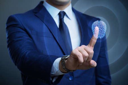 Businessman in artificial intelligence conceptの写真素材