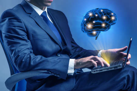 Businessman in artificial intelligence conceptの写真素材