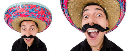 Funny mexican with sombrero hatの写真素材