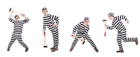 Funny prison inmate in concept