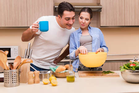 Young family in the kitchen