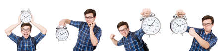 Student missing his studying deadlines on white
